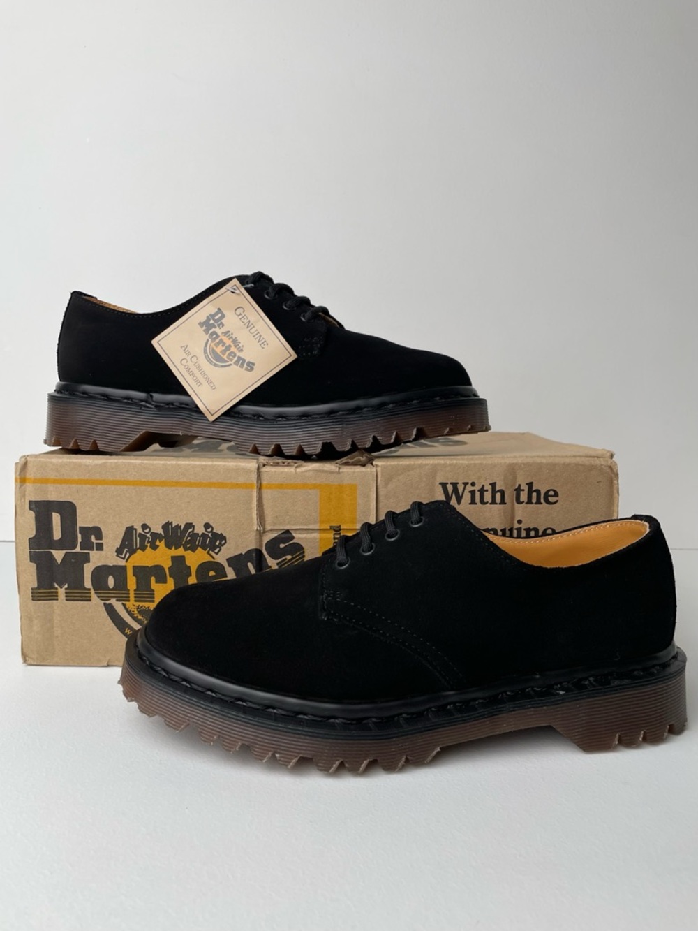 Vintage Dr. Martens England MIE Deadstock Black Suede Oxfords UK 5